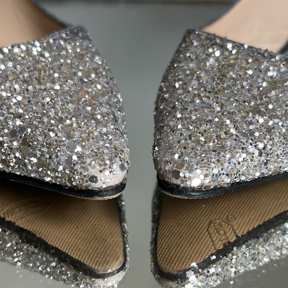 EUC JIMMY CHOO Romy 60 silver blue glitter pumps 36 $750 - Picture 12 of 13